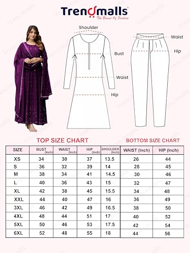 Image of TRENDMALLS Women's Georgette Embroidery Salwar Suit Anarkali Kurta Set with Dupatta