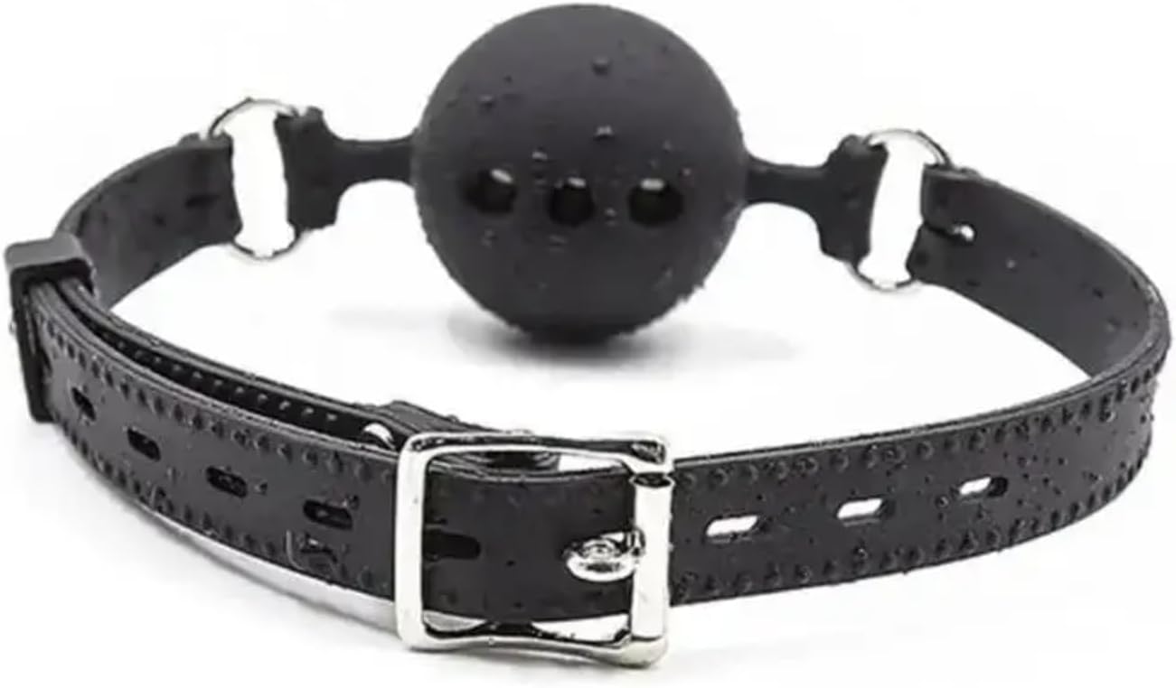 Silicone Open Mouth Gag Sex Bondage BDSM Fetish Restraints Toy Exotic Toys Couples Accessories Woman Ball Sex Fixation Sex Things for Couples Black 3Pc