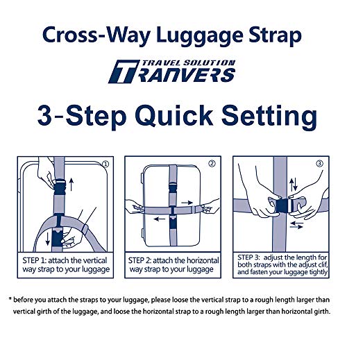 Image of Cross Luggage Straps for Suitcase Plus Luggage ID Slot Heavy Duty Adjustable