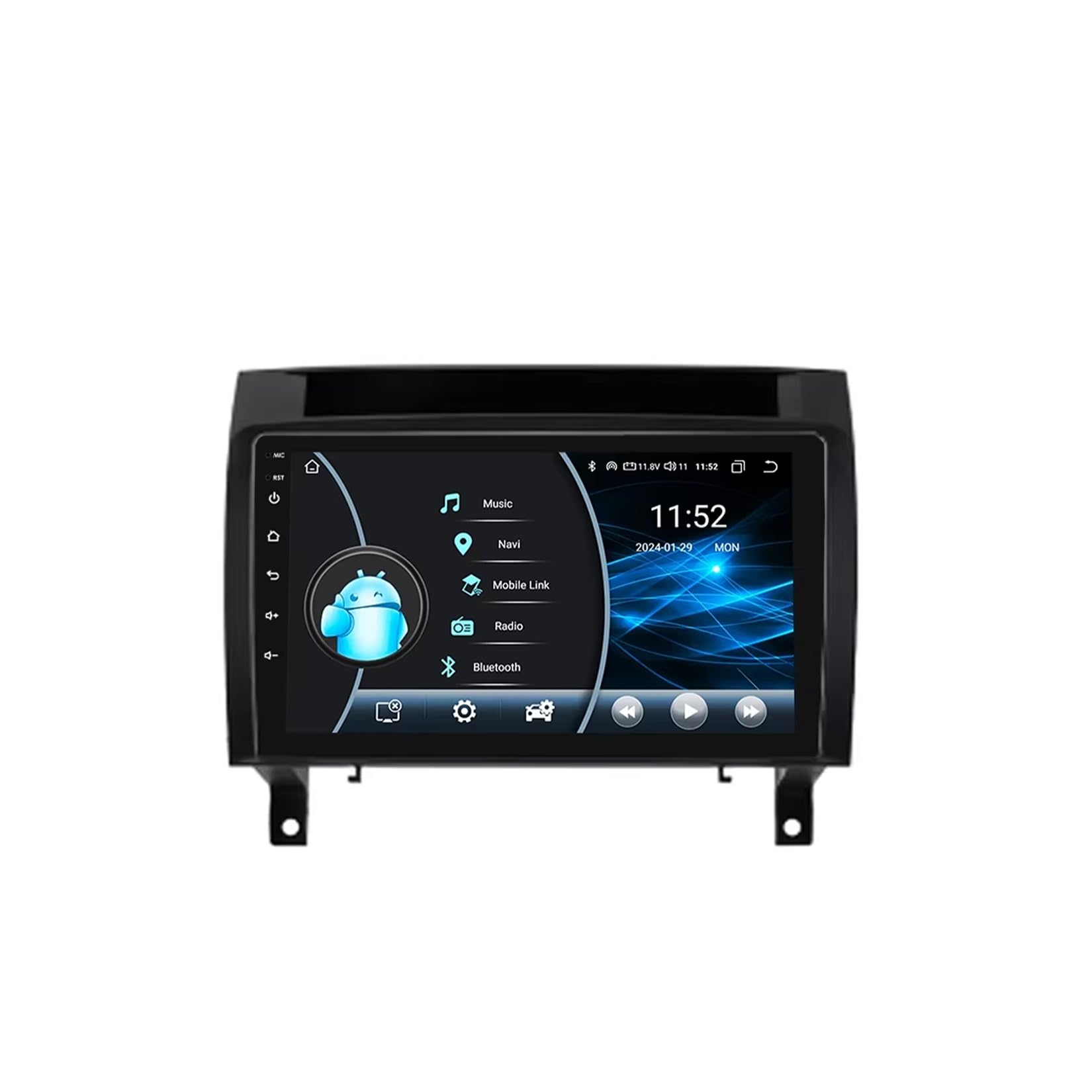 Radio samochodowe z Androidem 15, ekranem dotykowym, 9 cali, 2 DIN, do modelu Benz SLK klasa R171 2004-2011, z funkcją CarPlay BT FM RDS, USB WIFI SWC DSP, tylną kamerą, odtwarzaczem multime