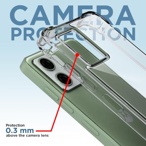 Image of Outlouders Back Cover for Motorola Moto G54 5G / G64 5G Clear Transparent PC + TPU Bumper Case with Raised Edges for Shockproof Protection (Transparent)