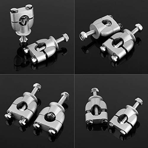 Qiilu 1 Paire 7/8 '22mm Argent Poignée Bar Mont Montage Riser Clamp Pour ATV Moto - Image 6