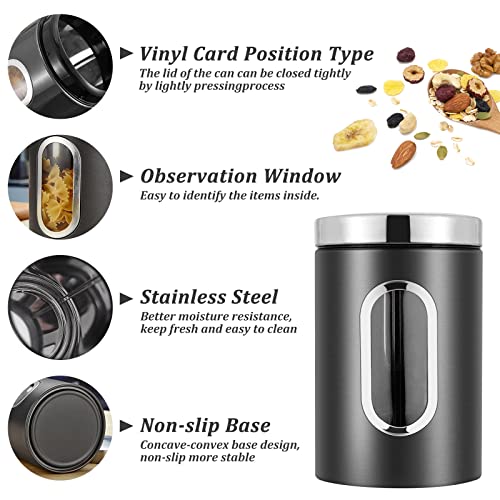 JOYBOY Vorratsdose,3 Stück Vorratsbehälter mit Sichtfenster,Aufbewahrung von Mehl Zucker Müsli Kaffee Tee|Metalldose mit luftdichtem Deckel