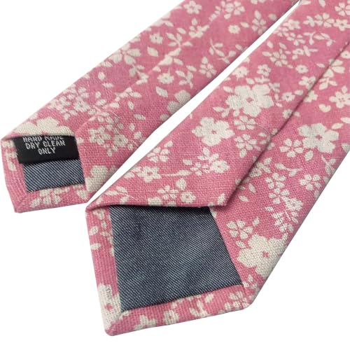 Image of Mantieqingway Men's Cotton Floral Neck Tie 2.56'' Printed Skinny Tie