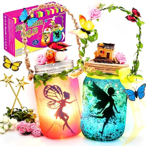 Fairy Lantern Craft Kit - Gift for Kids Ages 6+ - Remote Control Mason Jar Night Light - DIY Garden Decor Art Project, Creative Activities for Birthday Party and School