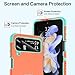 BENTOBEN for Samsung Galaxy Z Flip 4 Case, Heavy Duty 2 in 1 Full Body Rugged Shockproof Protection Cover with Ring, Women & Men Covers for Galaxy Z Flip 4 6.7', Orange
