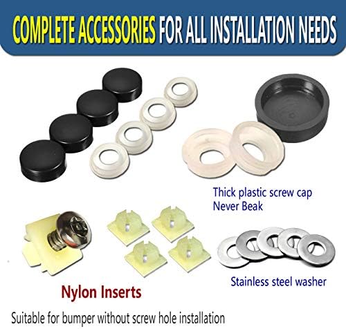 Stainless Steel License Plate Screws -No Rust Plate Screws for Fastening License Plate Cover, Front or Rear License Plate Frames with Screw Black Caps (Anti-Theft Self Tapping Screws)