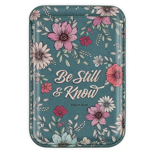 Christian Art Gifts �v���~�A���r�[�K�����U�[�g�ѓd�b�E�H���b�g�����p:Be Still Encouraging Bible Verse�AMagSafe�Ή��A����&�J�[�h�z���_�[�A�u���[�}���`�J���[�t���[�����A9.75cm x 6.3cm