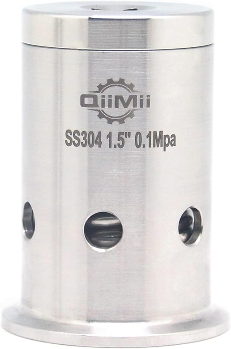 QiiMii 1.5" Stainless 304 Tri Clamp Ferrule OD 50.5mm Open Pressure 1 Bar Vacuum Valve Pressure Relief Safety Valve Clamp End