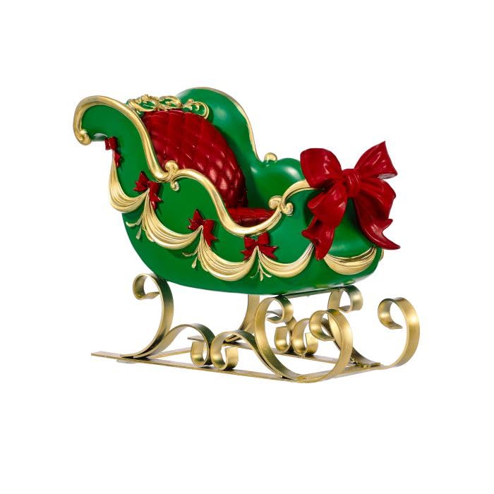 Luge en résine avec nœud Regency International idée cadeau déco Noël