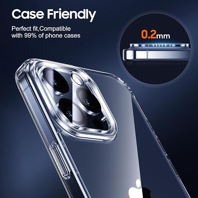 Image of STP FEEL 2+1 Pack For iPhone 16 Pro Max 5G (6.9 inch) Tempered Glass Screen Protector with Camera Lens Protector, 9H Hadness, Diamond-Grade Shatterproof, HD Clear, Anti-Scratch