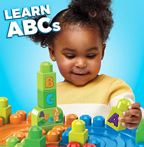 Image of Mega Bloks Discover 'n Build Activity Table Blocks for Toddlers 1-3 with 44 Pieces