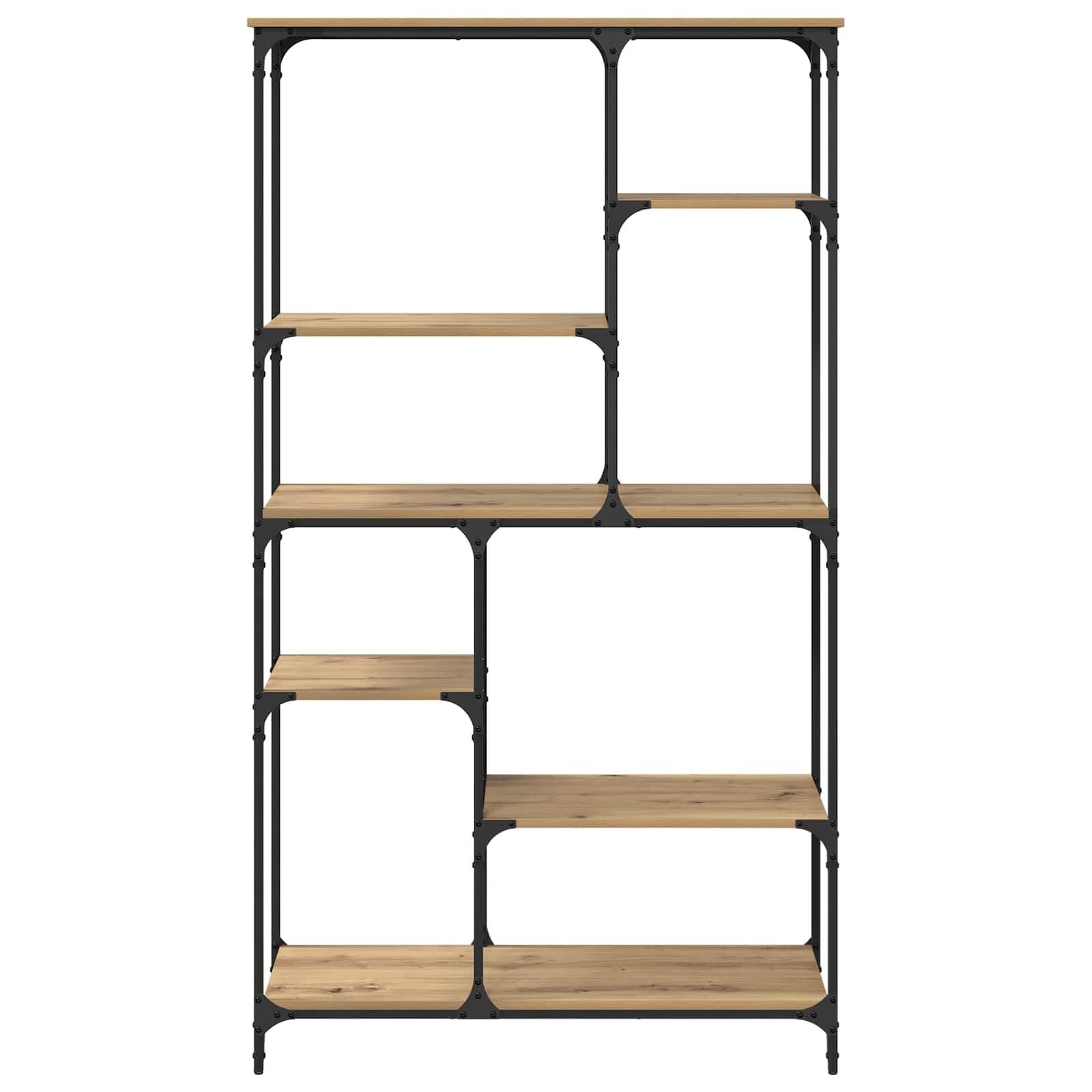 vidaXL Libreria Rovere artigianale 99 x 35,5 x 176 cm, Libreria rettangolare moderna, solido spazio per soggiorno, perfetta per una casa piena di libri, unità autoportante