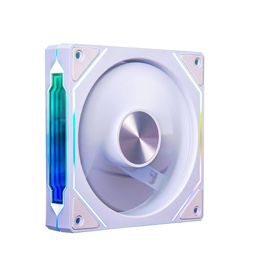 TJ Prism GEN4 RS - Ventilador de carcasa RGB direccionable, edición blanca de 4.724 in, espejo infinito, efecto de luz RGB de 5 V, 3 pines,