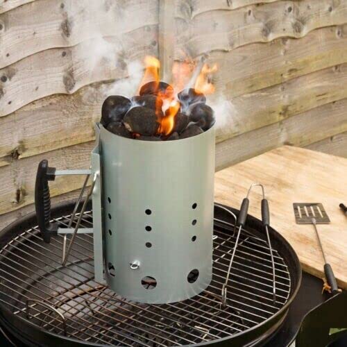 Garden Mile BBQ Charcoal Chimney Starter Large Barbecue Coal Chimney Fire Starter Coal Burner Ideal Lighting Charcoal Briquettes BBQ Essentials - Image 4