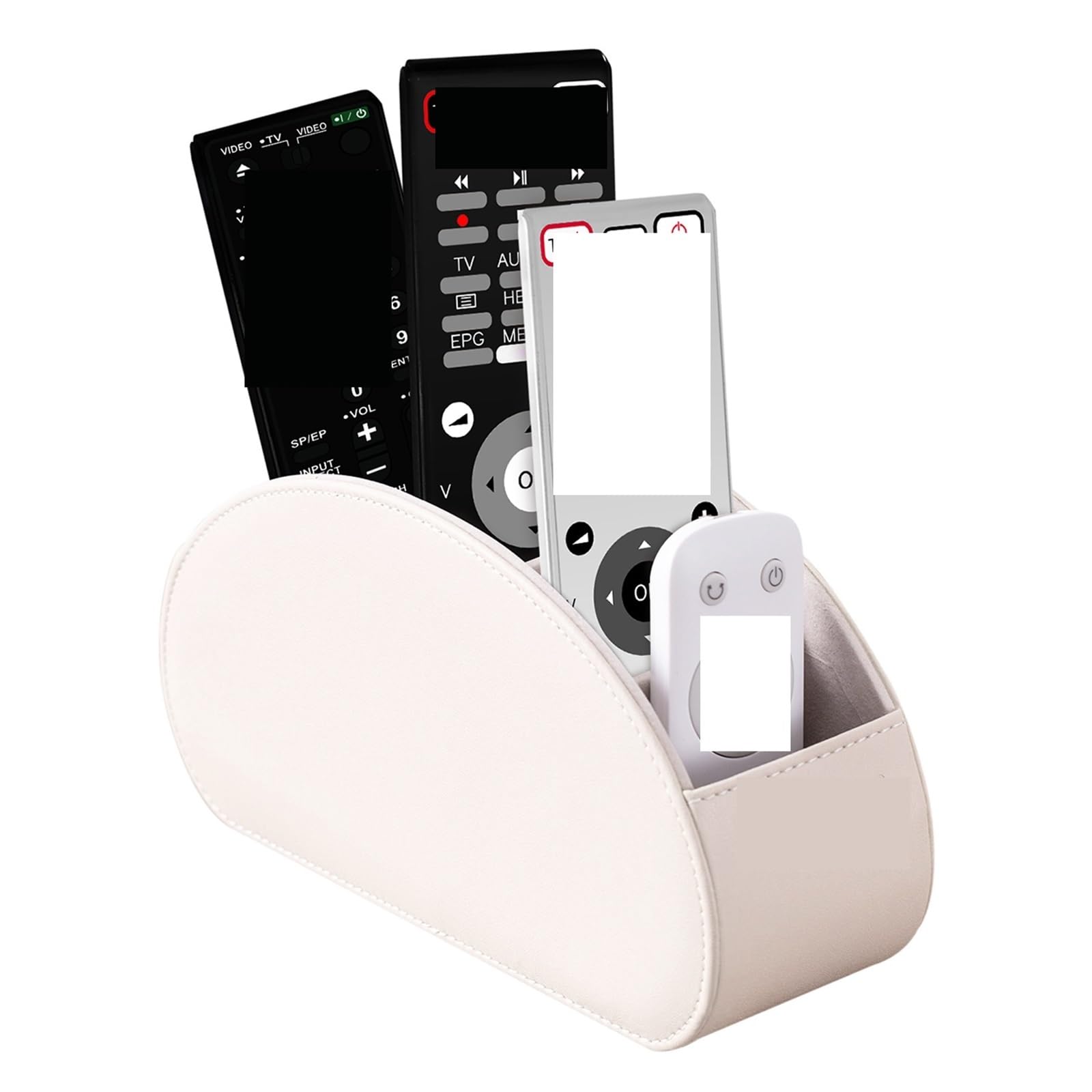 WUYXTO Remote Control Organizer Leather Holder Desktop Storage Box For TV Phone For Desktop