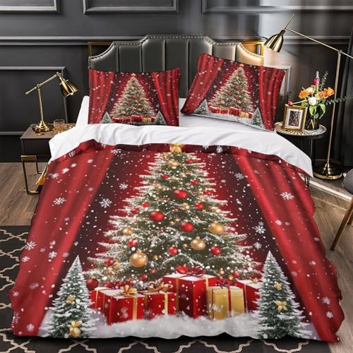 Housse de couette Train de Noël en microfibre super douce avec parure de lit 3D haut de gamme - 2