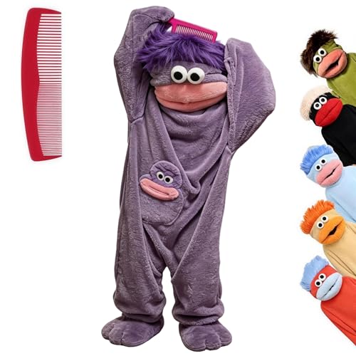 AOLBSPD Big Mouth Monster Onesie Silly Monster Onesie Plush Cosplay Onesie Pajamas Cozy Home Soft Plush Costume(No Shoes Included)-XL Purple