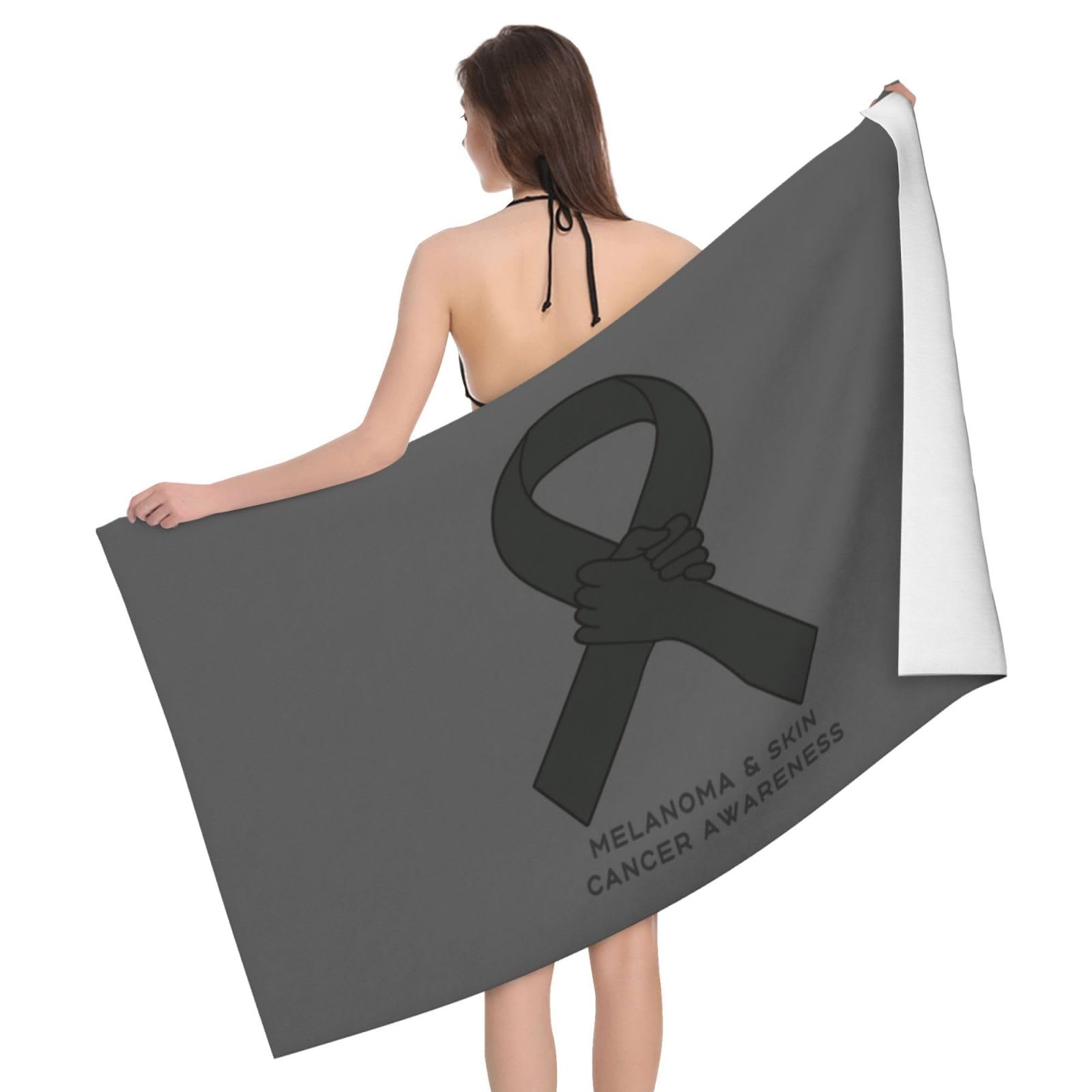 HLBSDM Microfiber Melanoma & Skin Cancer Awareness Beach Towel Quick Dry Soft Sand Free Beach Towels for Pool Swim Beach Lightweight Thin Towels