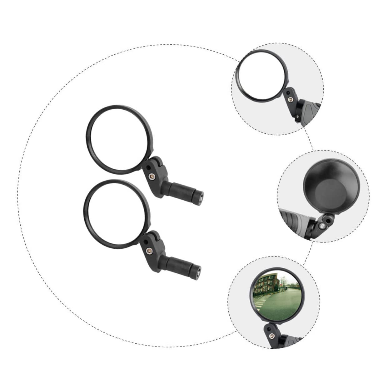 TOYANDONA 2 Ensembles Rétroviseurs De Guidon Réglables Pour Vélo De Convexes Pour Vélos De Montagne Installation Facile Outils Accessoire Pour Électrique Scooter 2 Pièces * 2