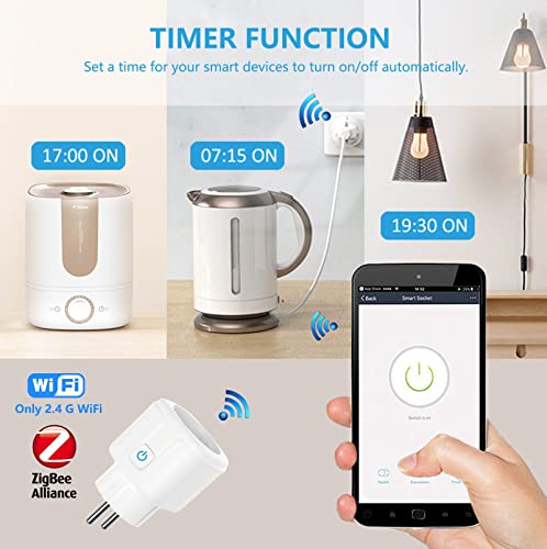 Prise connectée Alexa ZigBee 16A commande vocale et programmation domotique Smart Plug 2 Pack - 4