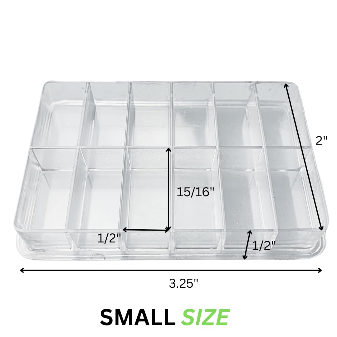 BIN BUDDY Clear Plastic Storage Box | 12 Compartments | 1