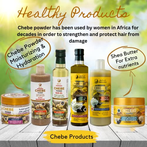 Chebe Powder & Shea Butter Deep Conditioner For Dry Damaged Hair - 100% Natural African Chebe Powder For Hair Growth With African Shea Butter Sulfate Free Deep Conditioner For Color Treated Hair Conditioner - 16.9 Fl Oz #TOP6