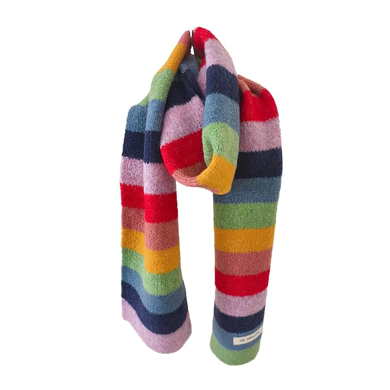 Écharpe en laine Arc-en-Ciel Boho pour femme, le confort d'un grand foulard doux d'hiver