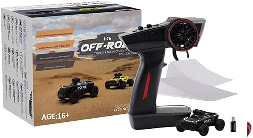 LOCHE Turbo Racing C82 176 Escala RC 3CH Electric RWD Police Monster Truck de alta velocidad 2.4G Racing Sport Car All Terrain Off-Road Truck para