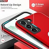 LeYi for Samsung S22 Case Shockproof,Samsung S 22 Silicone Case Red,Samsung Galaxy S22 5G Phone Case Shock Proof Protection Lightweight Silicone Hybrid Case Red - Image 5