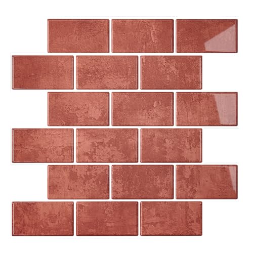 VEELIKE Brick Peel & Stick Tile Backsplash (6 Sheets)