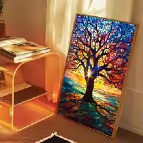 Tableau Arbre de Vie abstrait multicolore pour la déco du salon - 5