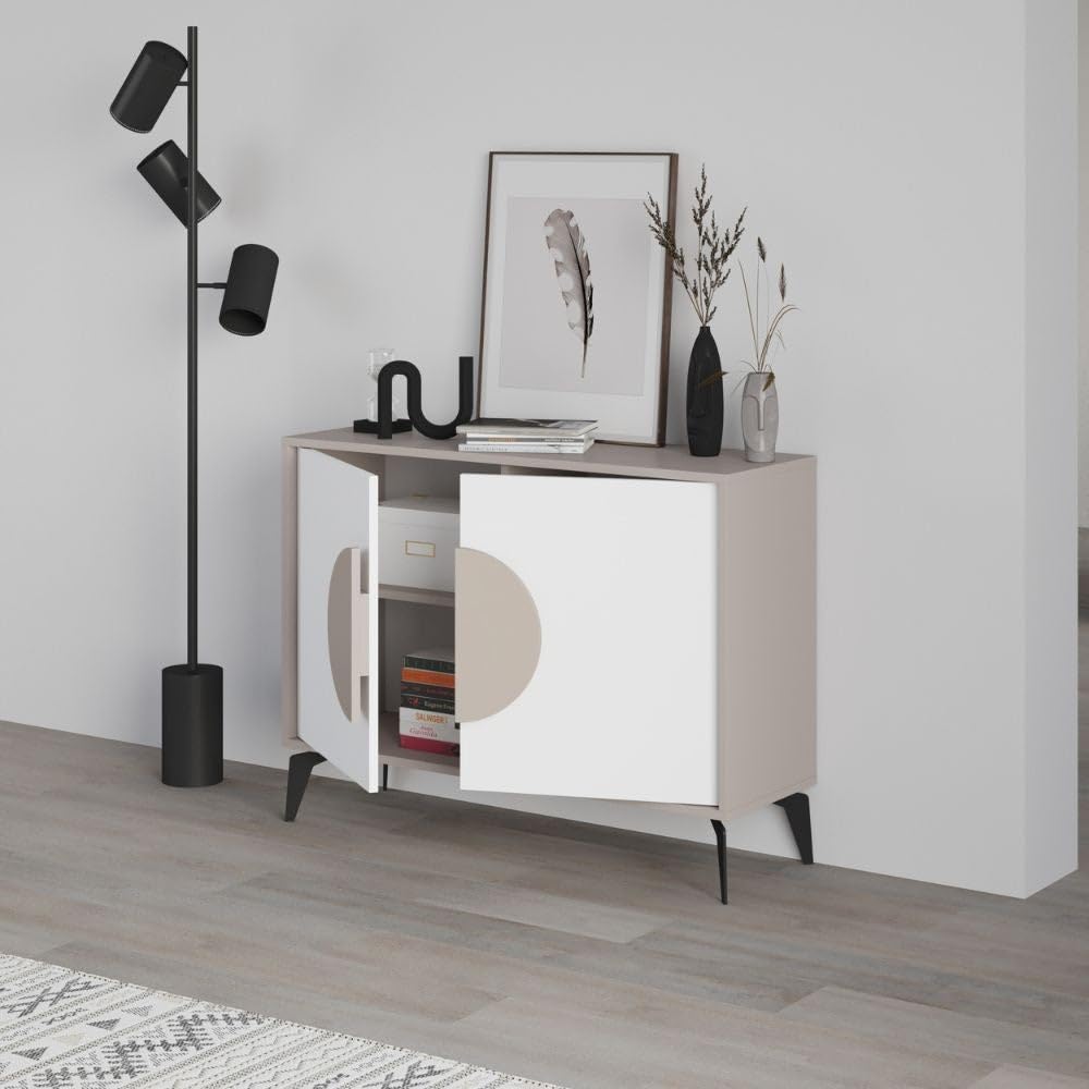 Madia 2 Ante 110x35,6x82 cm in MDF Gora Light Mocha