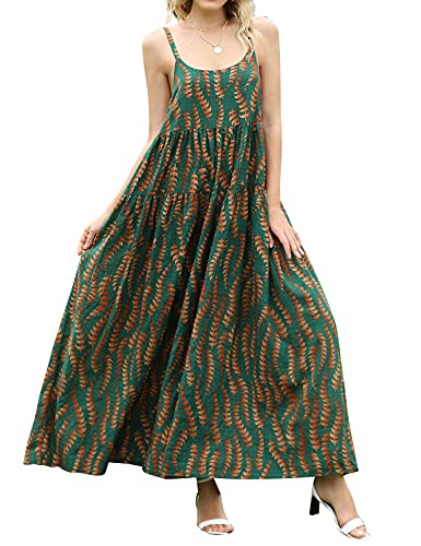 Yesno women casual loose bohemian floral print dresses spaghetti …