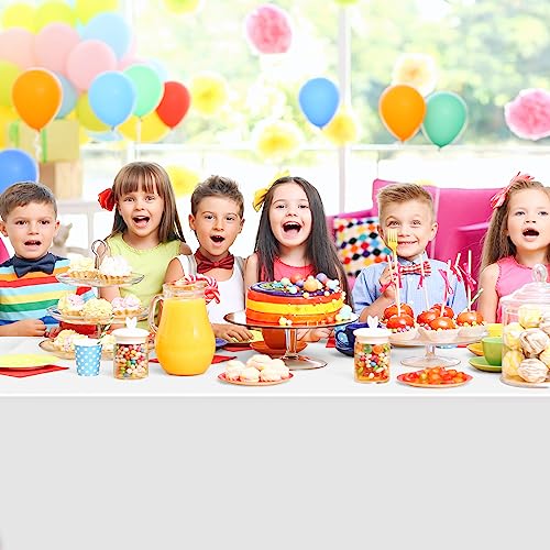 Image of 16 Pack White Plastic Tablecloth for Rectangle Tables, Premium Decorative White Disposable Table Cloths for Parties, Bulk Rectangle Party Table Cover for Birthday, Wedding, Anniversary, 54 x 108 Inch