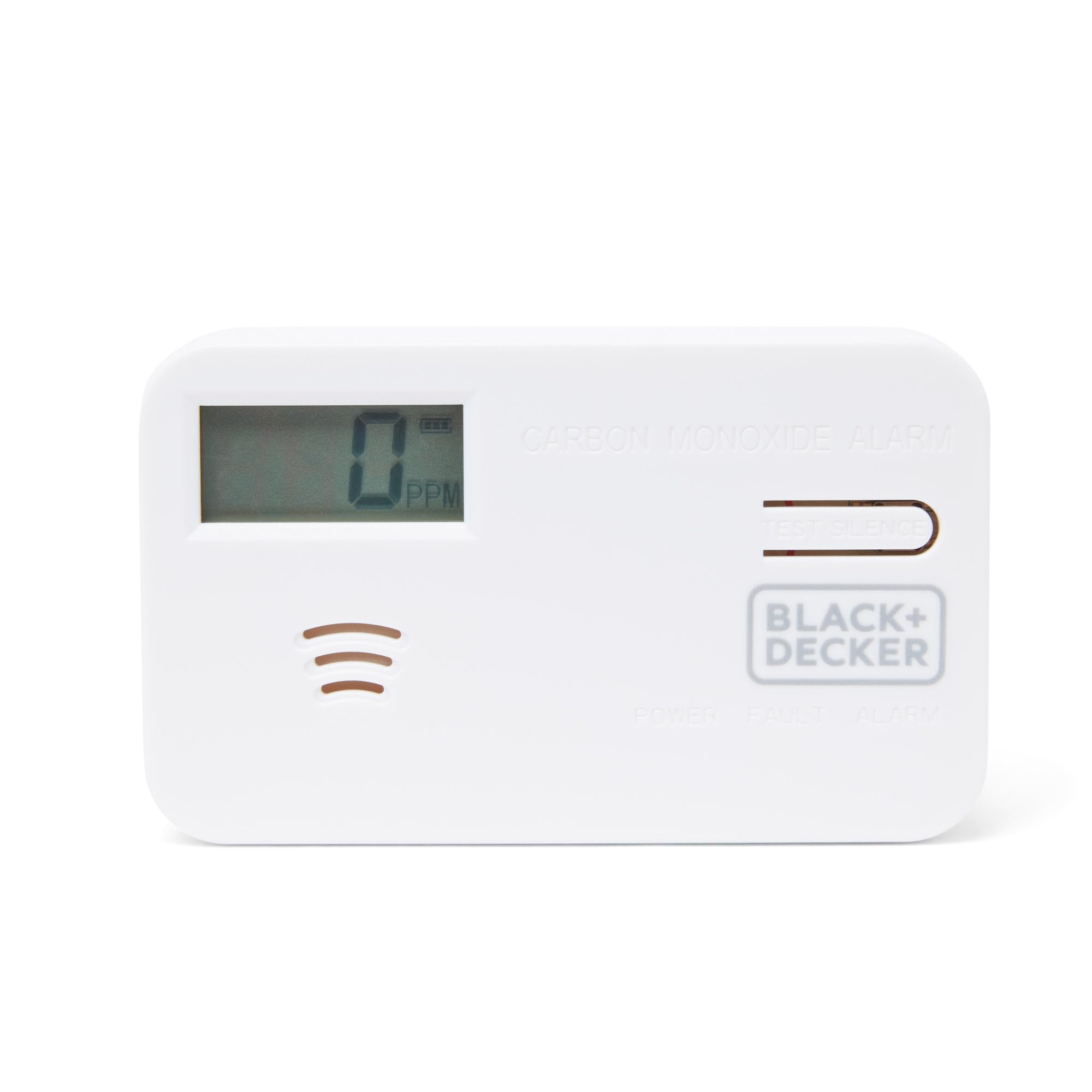 BLACK+DECKER Carbon Monoxide Alarm and Detector with LCD Screen. 10 Year Life with 9v Replaceable Battery Included. Easy to Install CO Alarm for Home, White with Test Button