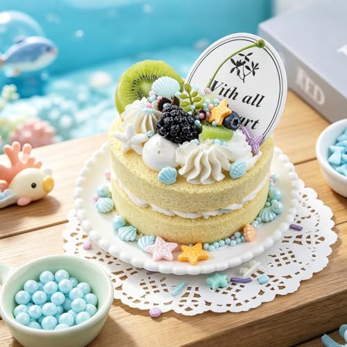 Image of Blue Ocean Mermaid Sprinkles, Edible Seashells Starfish Cake Decorations