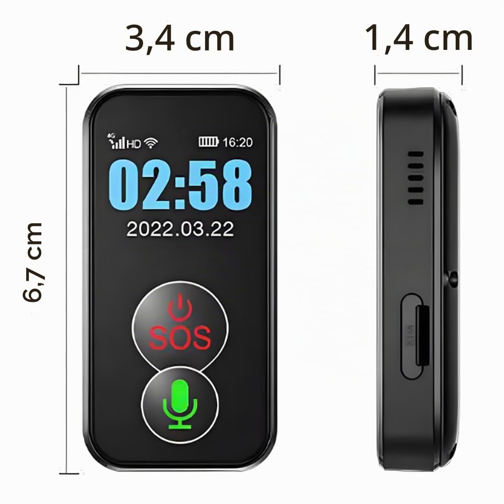 Dispositif D'alerte d'urgence pour Personnes Âgées, Collier Portable avec Bouton SOS, Détection des Chutes Anormales, Appels Vocaux 4G Intelligents, Positionnement GPS, Étanche IPX6