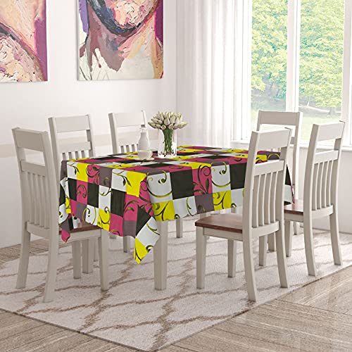 Image of Star Weaves Dining Table Cover 6 Seater Printed Table Cover Without Lace Size 60x90 Inches - Waterpoof & Dustproof High Qualtiy Made in India Table Covers,KUM84