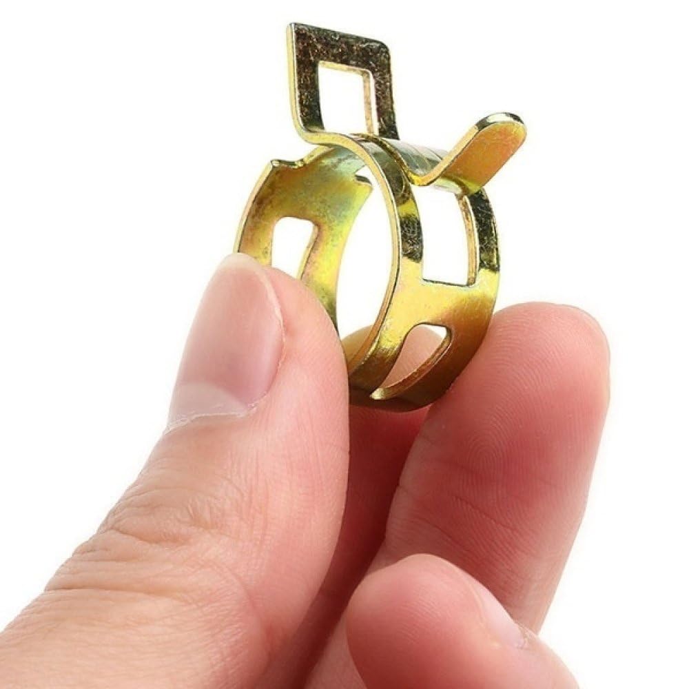 50 pezzi clip a molla in acciaio al carbonio per tubo del carburante, tubo flessibile dell'acqua, fascette per tubi, accessori per auto zincati, 6-22 mm