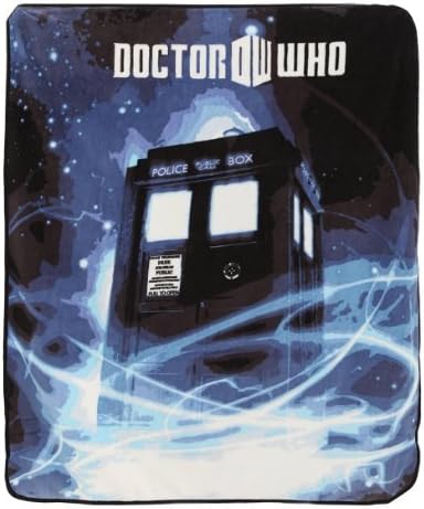 Doctor Who Tardis Phone Box Micro Galafrey Raschel Throw Blanket by Doctor Who