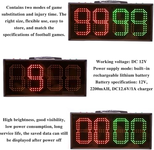 Tablero electrónico LED para fútbol sustitución doble cara miniatura 3