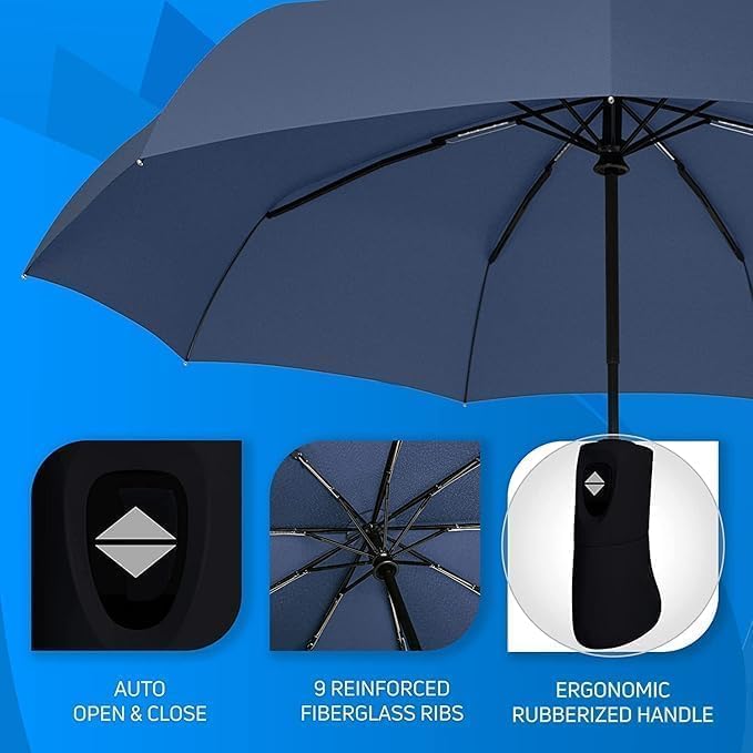 51+INzdsDdL LivTee UV protection Automatic Open close Umbrella for rain and sun protection 3 fold Umbrellas for rain,Windproof Umberalla Large for Man,Women big size large three fold stylish folding under windproof travel