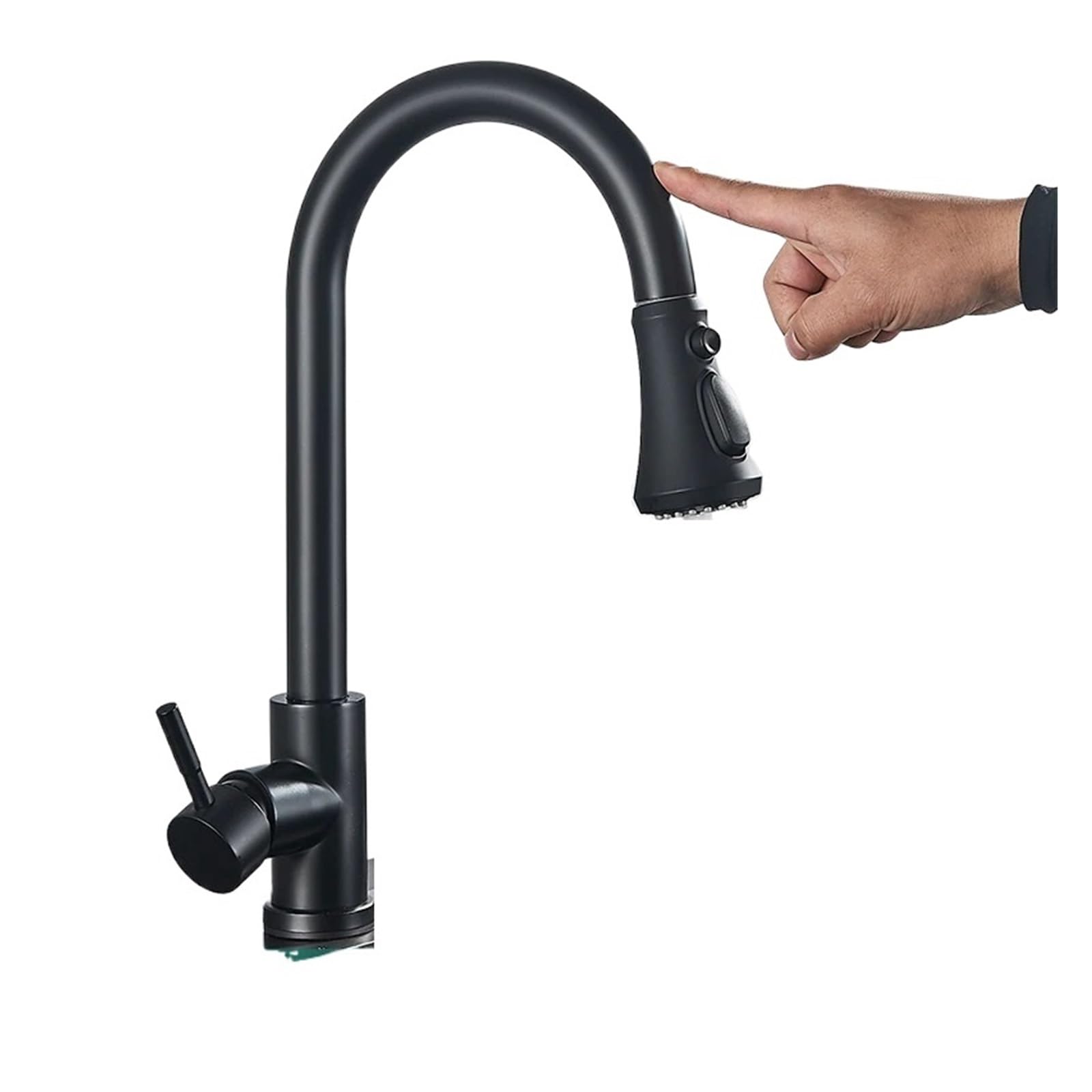 Rubinetto miscelatore acqua calda e fredda con gru girevole a 360 gradi Smart Touch(Matte Black)