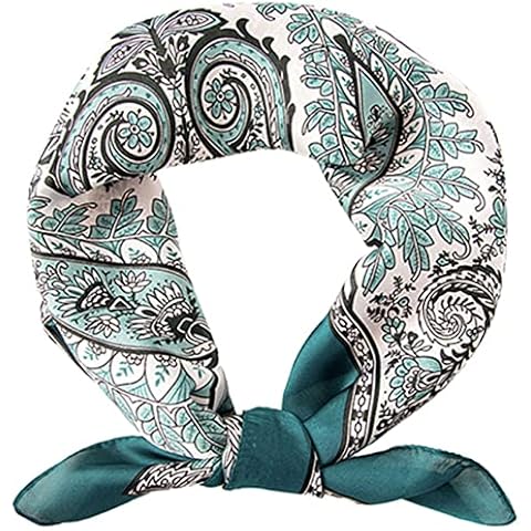 MAIRY Silk Women Scarf Square Satin Hijab Square Paisley Bandanas Soft Neckerchief Lightweight Head Scarves Hair Neck Scarfs Sleeping Wraps GB070084 Cover