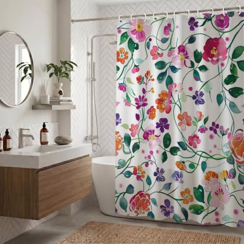 Rideau douche imperméable lavable en machine 180x220 en polyester avec œillets - 3
