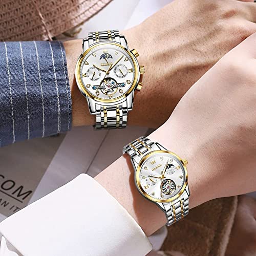 Image of OLEVS Womens Watches Diamond Luxury Dress Gold Wrist Watch Stainless Steel Waterproof Luminous Date