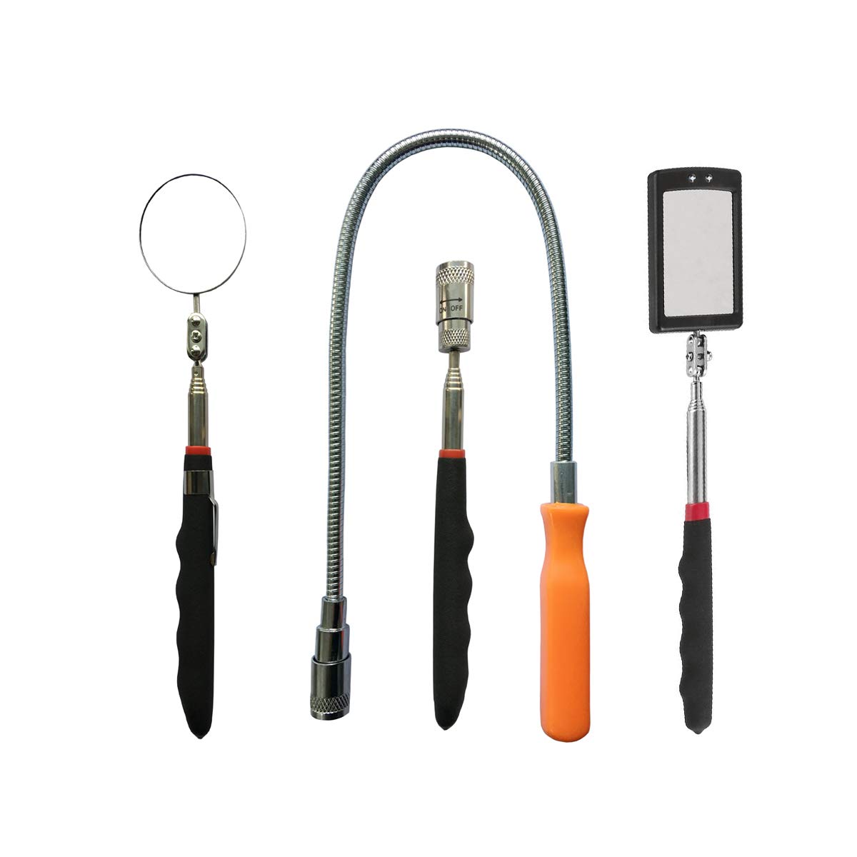 Buy Telescopic Inspection Mirror with 2LED Lights, Telescopic Mirror