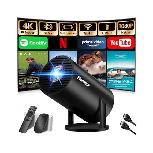 【App intégrée & 2026 Upgraded】 Vidéoprojecteur avec WiFi 6 BT5.2 Mini Projecteur Supporte 4K...