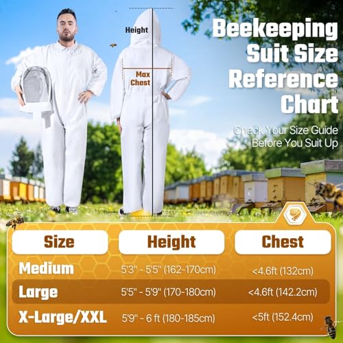 Combinaison d'apiculteur Flexzion en coton blanc taille M avec voile